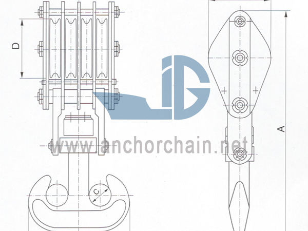 ZHC Series 4 Skive Wire Rope Block til skib-tvillingkrog